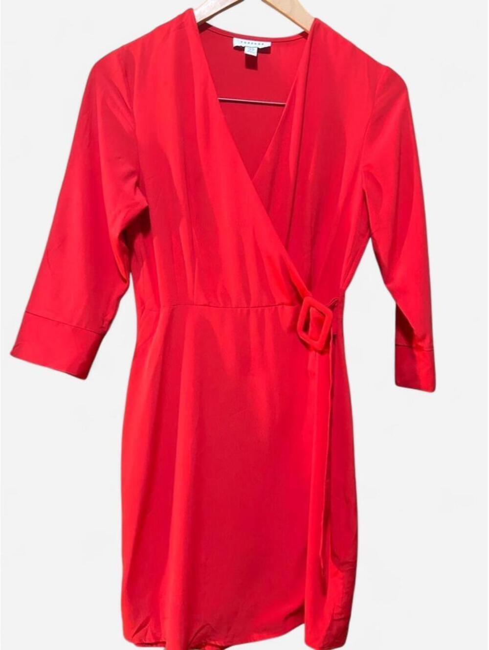 Topshop Women's Red and Orange Dress